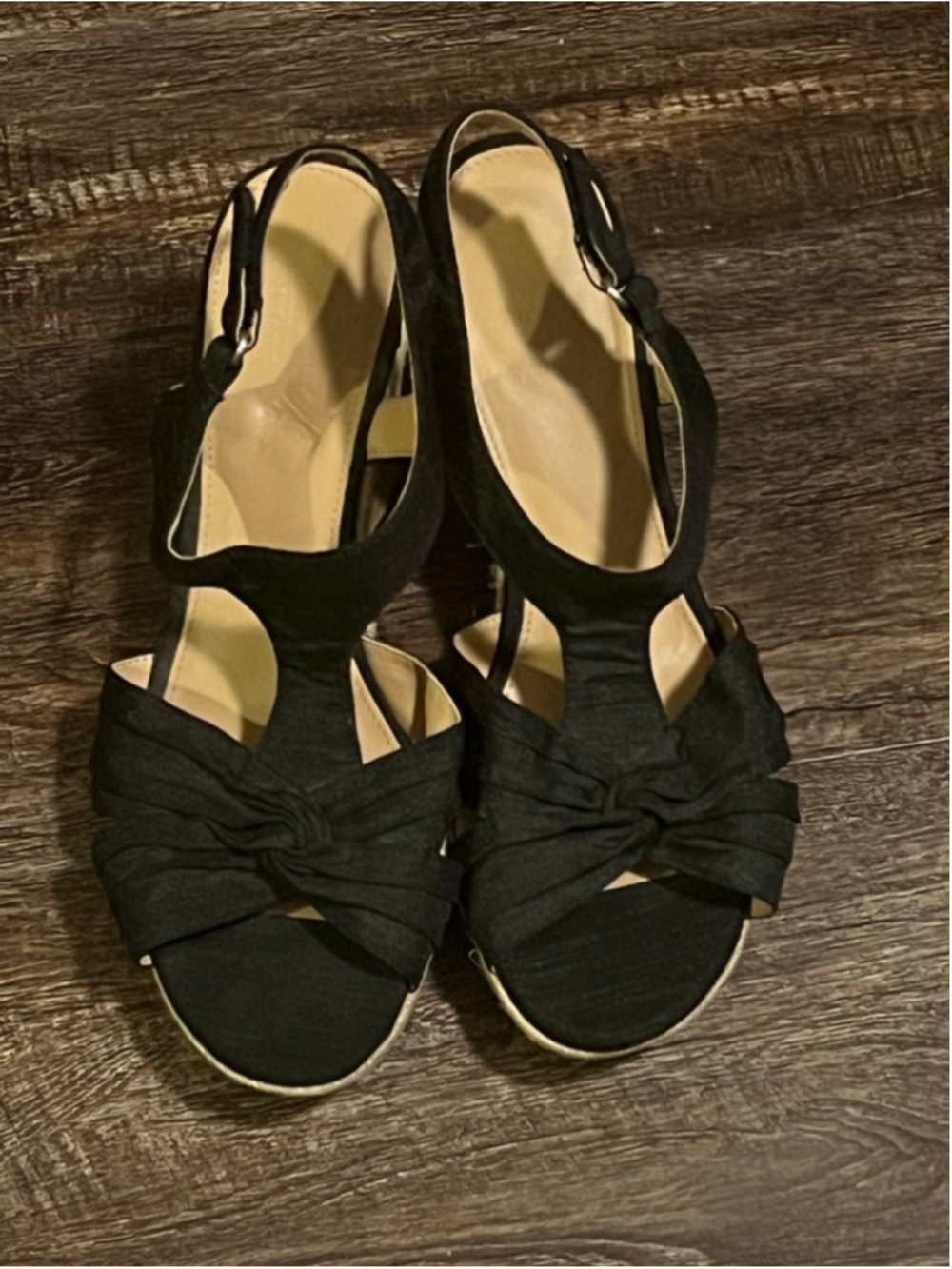 Women's Naturalizer Black Wedge Sandals Size 10